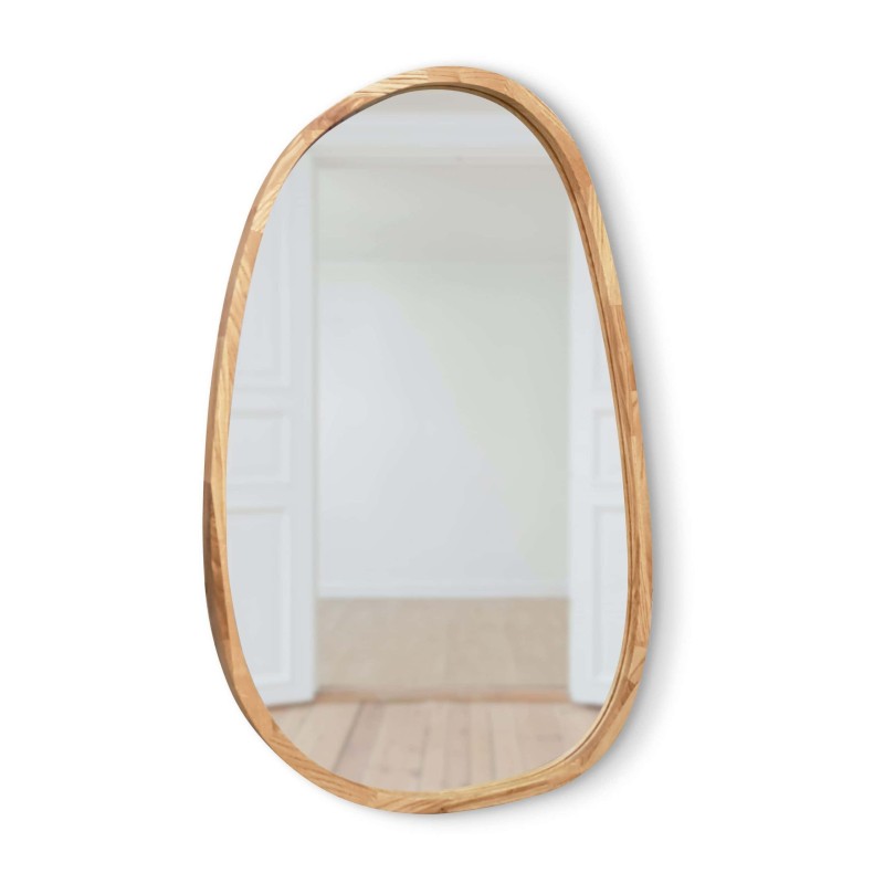 Miroir Asymétrique en Bois Naturel – Modèle Organic Wood