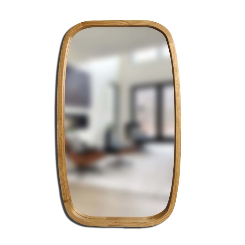Miroir Rectangulaire en Bois à Angles Arrondis – Modèle Recta Wood